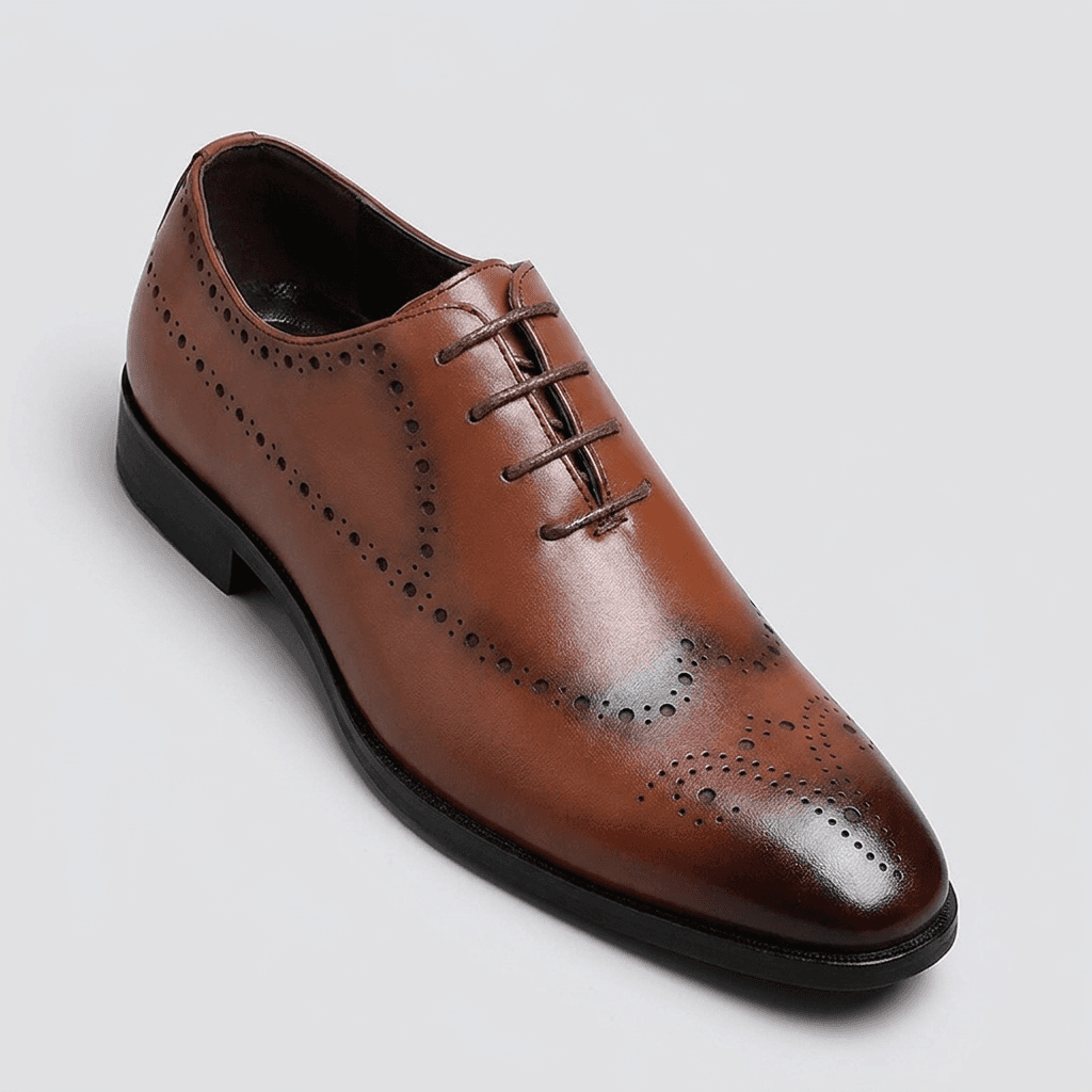 Brogue Oxford in Amber, front view