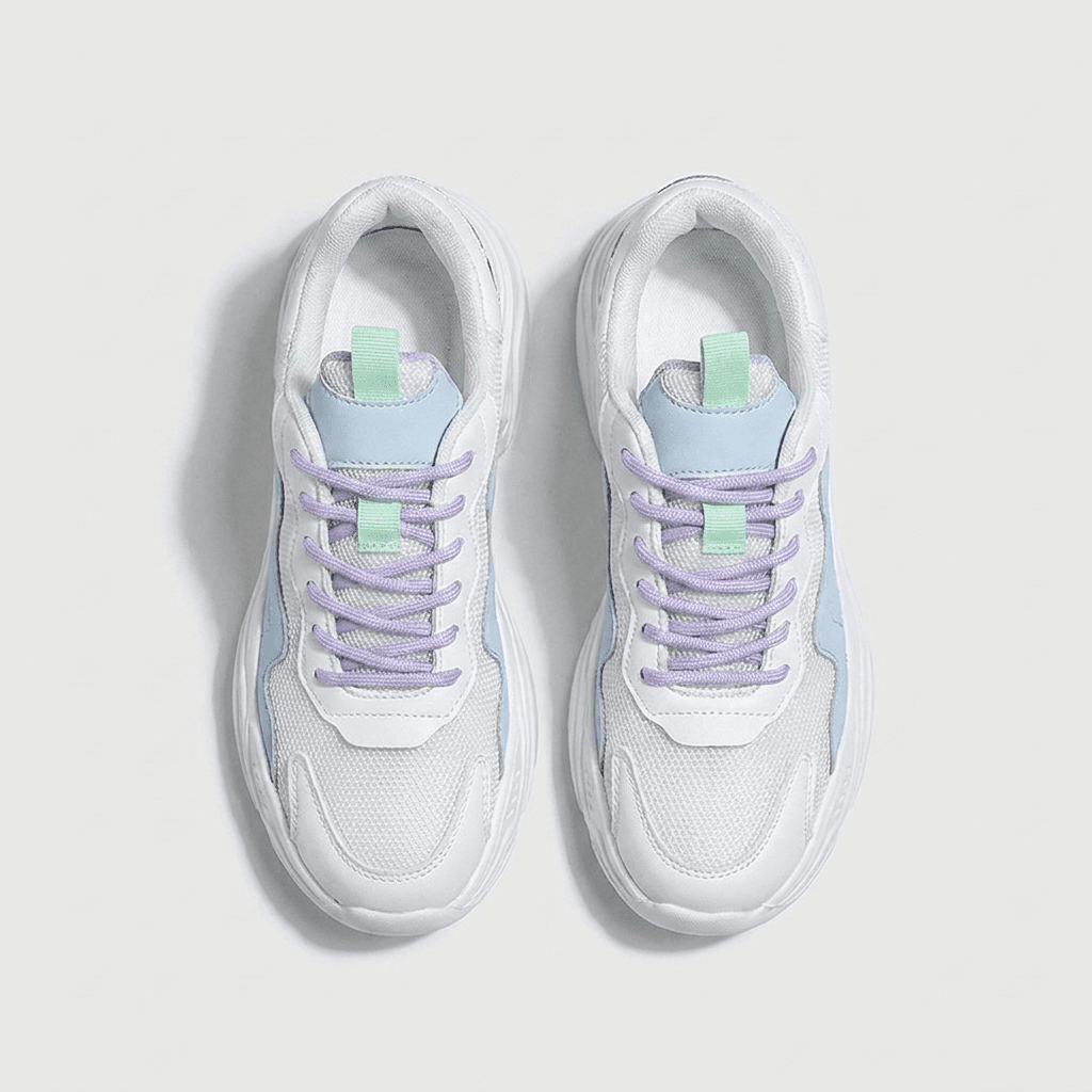 Cloudstep 01 in Glacier / Lilac, top-down view