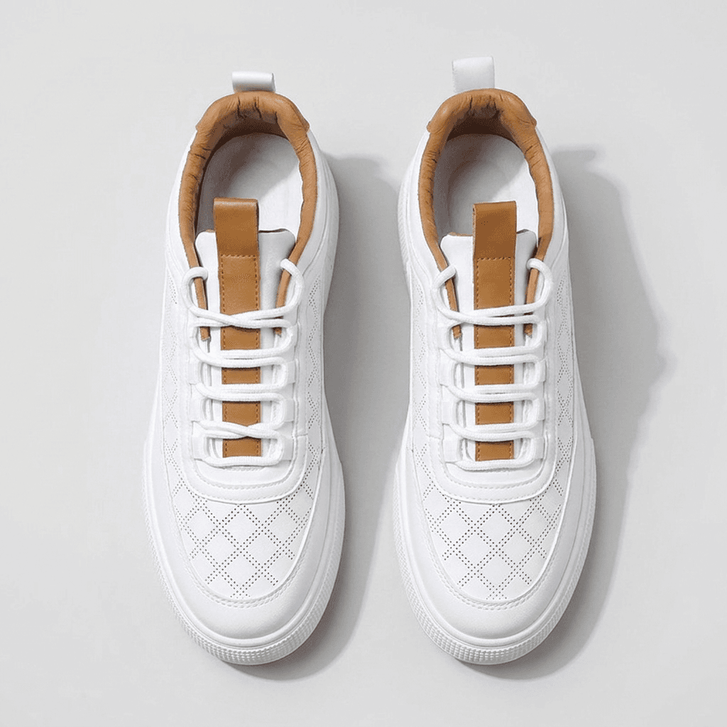 Diamond Cut in White / Honey, top-down view