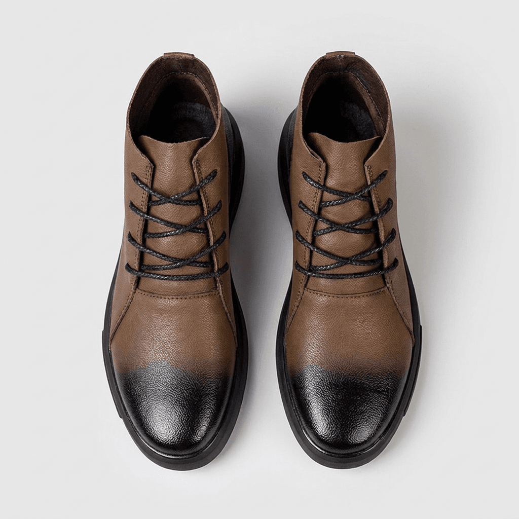 Highline Boot in Burnished Taupe, top-down view