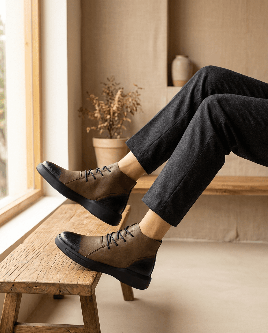 Highline boots worn with tailored trousers